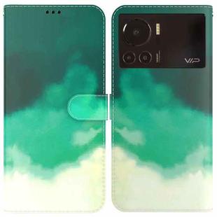 For Infinix Note 12 VIP Watercolor Pattern Horizontal Flip Leather Phone Case(Cyan Green)