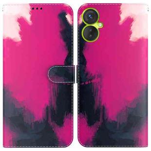 For Tecno Spark 9 Pro Watercolor Pattern Horizontal Flip Leather Phone Case(Berry Color)