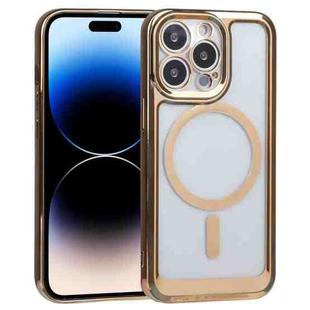 For iPhone 14 Pro Max MagSafe Electroplating TPU Phone Case (Gold)