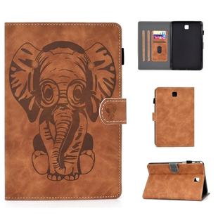 For Galaxy Tab A 8.0 (2015) T350 T355 Embossed Elephant Pattern Horizontal Flip PU Leather Case with Sleep Function & Magnetic Buckle & Bracket and Card Slot(Brown)