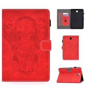 For Galaxy Tab A 8.0 (2015) T350 T355 Embossed Elephant Pattern Horizontal Flip PU Leather Case with Sleep Function & Magnetic Buckle & Bracket and Card Slot(Red)