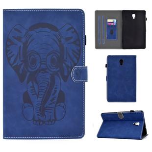 For Galaxy Tab A 10.5 T590 T595 Embossed Elephant Pattern Horizontal Flip PU Leather Case with Sleep Function & Magnetic Buckle & Bracket and Card Slot(Blue)