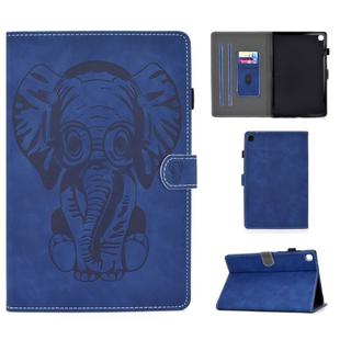 For Galaxy Tab S5e T720 T725 Embossed Elephant Pattern Horizontal Flip PU Leather Case with Sleep Function & Magnetic Buckle & Bracket and Card Slot(Blue)