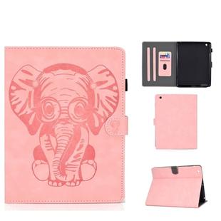 For iPad 2 3 4 Embossed Elephant Pattern Horizontal Flip PU Leather Case with Sleep Function & Magnetic Buckle & Bracket and Card Slot(Pink)