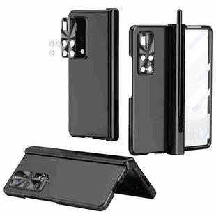 For Huawei Mate X2 Electroplating Hinged Folding Phone Case with S Pen Fold Edtion(Black)