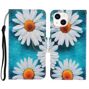 For iPhone 14 3D Colored Drawing Flip Leather Phone Case (Daisy)