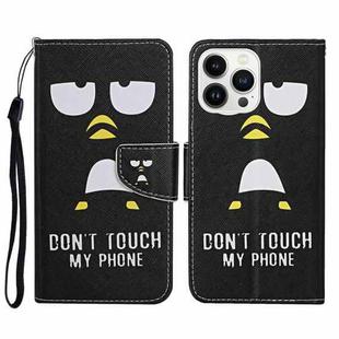 For iPhone 14 Pro Max 3D Colored Drawing Flip Leather Phone Case (Penguins)