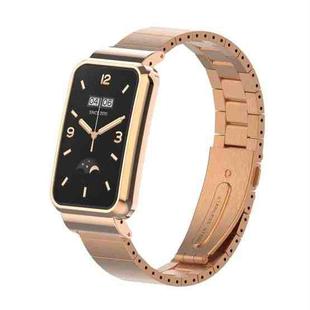 For Xiaomi Mi Band 7 Pro Bamboo Joint Metal Case Watch Band(Rose Gold)
