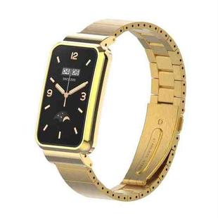 For Xiaomi Mi Band 7 Pro Bamboo Joint Metal Case Watch Band(Gold)