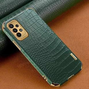For Samsung Galaxy A23 5G 6D Electroplating Crocodile Texture Phone Case(Green)