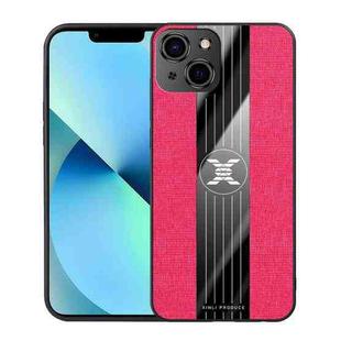 For iPhone 14 Plus XINLI Stitching Cloth Texture Phone Case (Red)