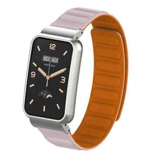 For Xiaomi Mi Band 7 Pro Silicone Magnetic Watch Band(Pink Orange)