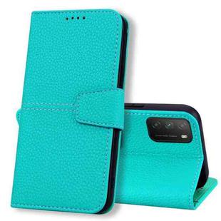For Xiaomi Poco M3 / Redmi 9T Litchi RFID Leather Phone Case(Malachite Blue)