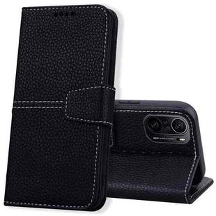 For Xiaomi Redmi K40 / Poco F3 Litchi RFID Leather Phone Case(Black)