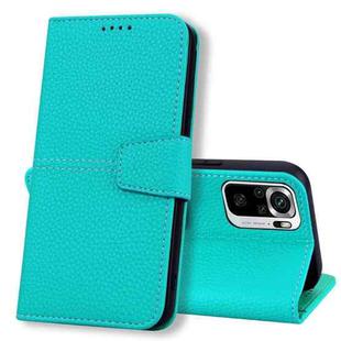 For Xiaomi Redmi Note 10 4G / Note 10S Litchi RFID Leather Phone Case(Malachite Blue)