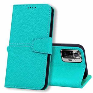 For Xiaomi Redmi Note 10 Pro / 10 Pro Max Litchi RFID Leather Phone Case(Malachite Blue)