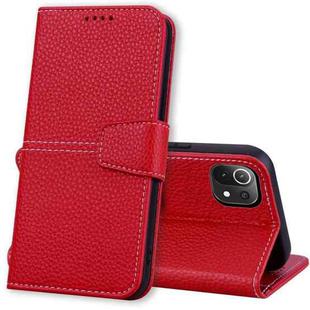 For Xiaomi Mi 11 Lite 5G / 4G Litchi RFID Leather Phone Case(Red)