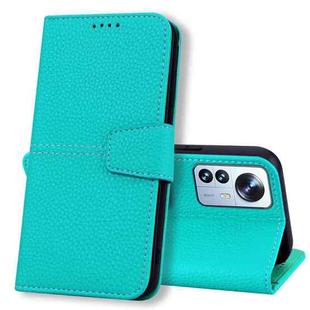 For Xiaomi 12 Pro Litchi RFID Leather Phone Case(Malachite Blue)
