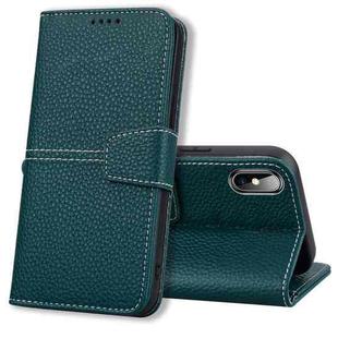 For iPhone X / XS Litchi RFID Leather Phone Case(Green)