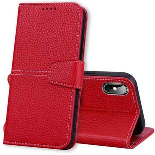 For iPhone X / XS Litchi RFID Leather Phone Case(Red)