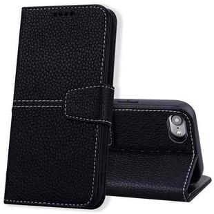 For iPhone SE 2022 / SE 2020 / 8 / 7 Litchi RFID Leather Phone Case(Black)