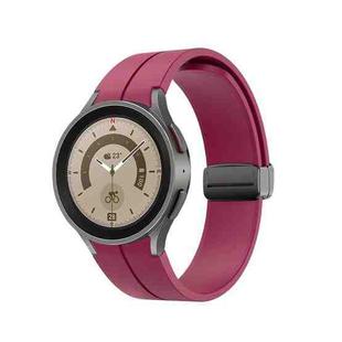 For Samsung Galaxy Watch5 40mm / 44mm / Pro 45mm Folding Buckle Silicone Watch Band(Wine Red)