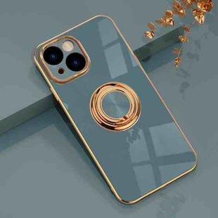 For iPhone 14 6D Electroplating Ring Phone Case (Grey)