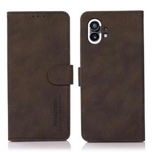 For Nothing Phone 1 KHAZNEH Matte Texture Leather Phone Case(Brown)