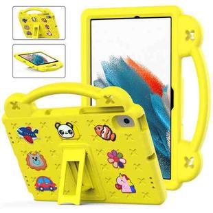 Handle Kickstand Children EVA Shockproof Tablet Case For Samsung Galaxy Tab A8 10.5 2022/2021 / Lenovo Tab M10 Plus 3rd Gen TB125FU 2022 10.6 inch / Huawei MatePad Pro 2021/2019 / Nokia T20 10.36 2021(Yellow)