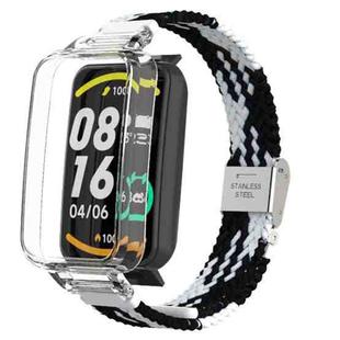 For Xiaomi Mi Band 7 Pro Braided Nylon Buckle Watch Band(Black White)