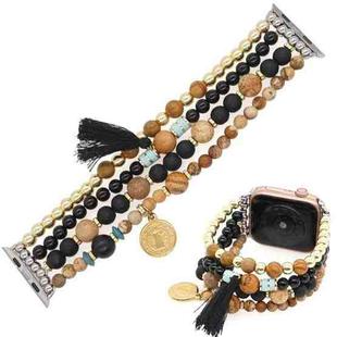 Bohemian Hand Beaded Watch Band For Apple Watch Ultra 49mm / Series 8&7 45mm / SE 2&6&SE&5&4 44mm / 3&2&1 42mm(WB220009B)