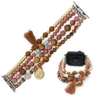 Bohemian Hand Beaded Watch Band For Apple Watch Ultra 49mm / Series 8&7 45mm / SE 2&6&SE&5&4 44mm / 3&2&1 42mm(WB220009D)