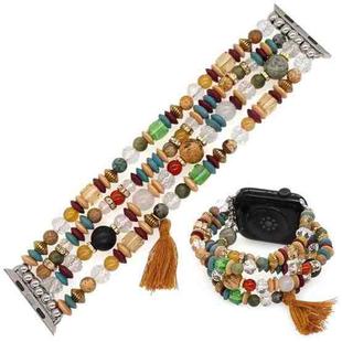 Bohemian Hand Beaded Watch Band For Apple Watch Series 7 41mm / 6&SE&5&4 40mm / 3&2&1 38mm(WB220020A)