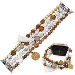 Bohemian Hand Beaded Watch Band For Apple Watch Series 7 41mm / 6&SE&5&4 40mm / 3&2&1 38mm(WB220009A)