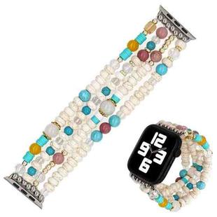 Bohemian Hand Beaded Watch Band For Apple Watch Series 8&7 41mm / SE 2&6&SE&5&4 40mm / 3&2&1 38mm(WB220014A)