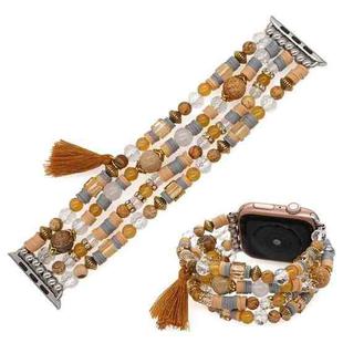 Bohemian Hand Beaded Watch Band For Apple Watch Series 9&8&7 41mm / SE 3&SE 2&6&SE&5&4 40mm / 3&2&1 38mm(WB220016B)