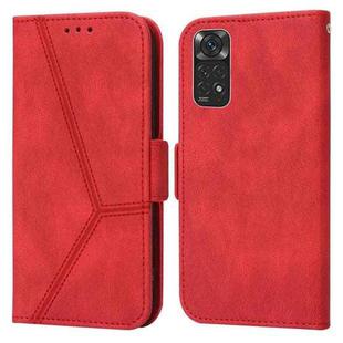 For Xiaomi Redmi Note 11 4G Embossing Stripe RFID Leather Phone Case(Red)