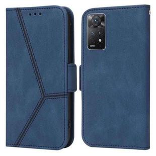 For Xiaomi Redmi Note 11 Pro Embossing Stripe RFID Leather Phone Case(Blue)