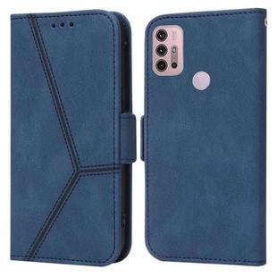 For Motorola Moto G30 / G10 / G20 Embossing Stripe RFID Leather Phone Case(Blue)