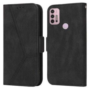 For Motorola Moto G30 / G10 / G20 Embossing Stripe RFID Leather Phone Case(Black)