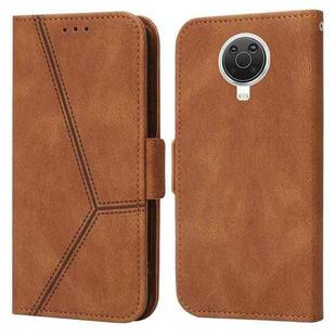 For Nokia G20 / G10 / 6.3 Embossing Stripe RFID Leather Phone Case(Brown)