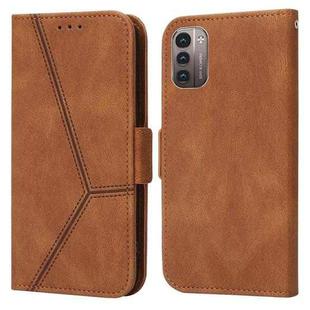 For Nokia G21 / G11 Embossing Stripe RFID Leather Phone Case(Brown)