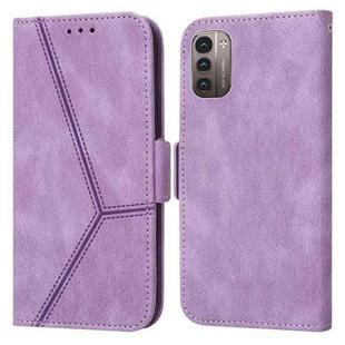 For Nokia G21 / G11 Embossing Stripe RFID Leather Phone Case(Purple)
