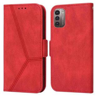 For Nokia G21 / G11 Embossing Stripe RFID Leather Phone Case(Red)