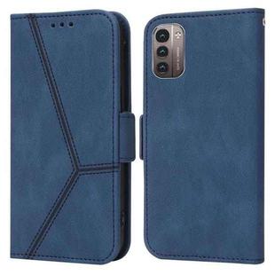 For Nokia G21 / G11 Embossing Stripe RFID Leather Phone Case(Blue)