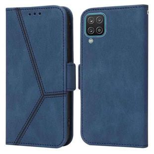 For Samsung Galaxy A12 5G / 4G Embossing Stripe RFID Leather Phone Case(Blue)