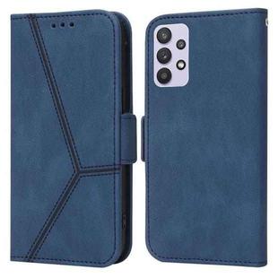 For Samsung Galaxy A32 5G Embossing Stripe RFID Leather Phone Case(Blue)