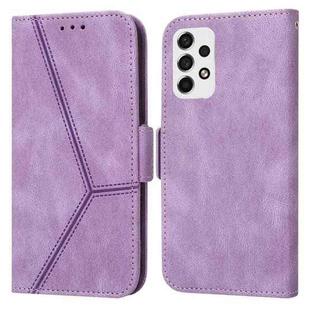For Samsung Galaxy A53 5G Embossing Stripe RFID Leather Phone Case(Purple)
