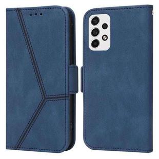 For Samsung Galaxy A53 5G Embossing Stripe RFID Leather Phone Case(Blue)