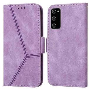 For Samsung Galaxy S20 FE Embossing Stripe RFID Leather Phone Case(Purple)
